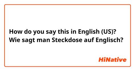 steckdose englisch|Steckdose translation in English 